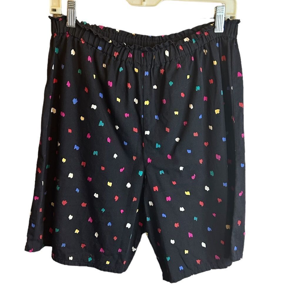 5 for $25🔥Vintage‎ Texas Lass Black Print Paper-bag Waist Shorts Medium